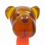 PEZ - Barky Brown  Crystal Orange Head on Orange