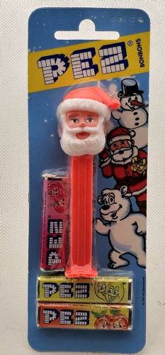 PEZ - Christmas - Santa Claus - Pink Head, Red Hat - D