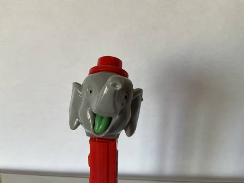 PEZ - Circus - Big Top Elephant (Flat Hat) - Gray/Blue/Red