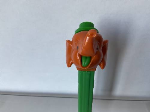 PEZ - Circus - Big Top Elephant (Flat Hat) - Light Orange/Blue/Green