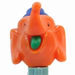 PEZ - Big Top Elephant (Flat Hat)  Orange/Blue/Green
