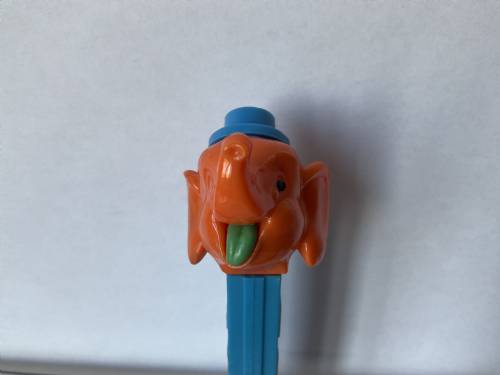 PEZ - Circus - Big Top Elephant (Flat Hat) - Orange/Light Blue/Green