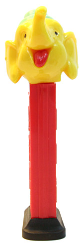 PEZ - Circus - Big Top Elephant (Flat Hat) - Yellow/Aqua/Red