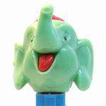 PEZ - Big Top Elephant (Pointed Hat)  Aqua/Red/Red