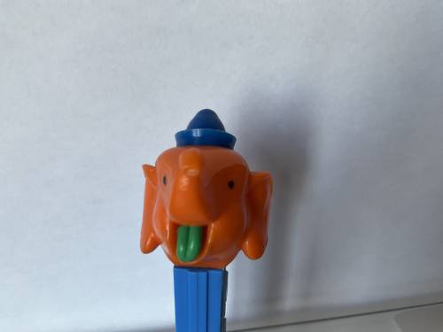 PEZ - Circus - Big Top Elephant (Pointed Hat) - Orange/Blue/Green