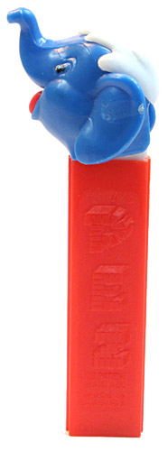 PEZ - Circus - Big Top Elephant (with Hair) - Blue/White/Red