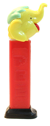 PEZ - Circus - Big Top Elephant (with Hair) - Yellow/Aqua/Red