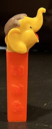 PEZ - Circus - Big Top Elephant (with Hair) - Yellow/Brown/Red