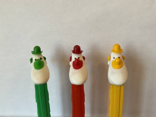 PEZ - Circus - Long Face Clown - Green/Red/Yellow