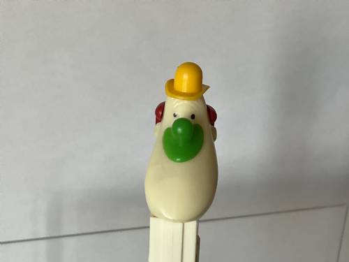 PEZ - Circus - Long Face Clown - Yellow/Green/Red