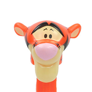 PEZ - Winnie the Pooh - Tigger - Orange Neck, light blue nose - A