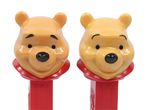 PEZ - Winnie the Pooh - Winnie the Pooh - Thick eyebrows, red collar - B