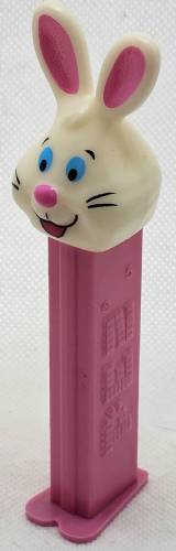 PEZ - Easter - Bunny - White head, two whiskers, purple ears - E