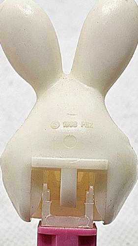 PEZ - Easter - Bunny - White head, two whiskers, purple ears - E