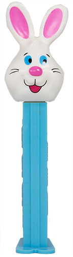 PEZ - Easter - Bunny - White head, two whiskers, purple ears - E