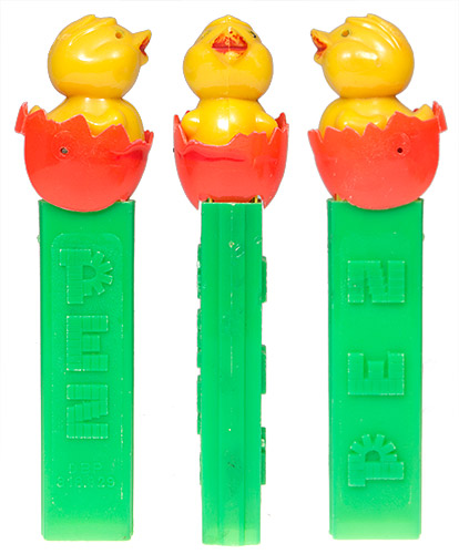 PEZ - Easter - Chick in Egg - Orange Eggshell - A