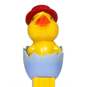 PEZ - Easter - Chick with Hat - Light Blue Eggshell - B