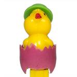PEZ - Chick with Hat C Green Hat, Lavender Eggshell