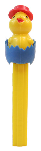 PEZ - Easter - Chick with Hat - Red Hat, Lavender Eggshell - C