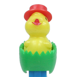 PEZ - Easter - Chick with Hat - Green Eggshell - D