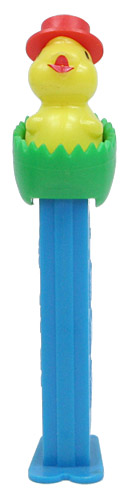 PEZ - Easter - Chick with Hat - Green Eggshell - D