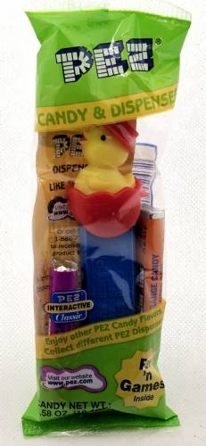 PEZ - Easter - Chick with Hat - Red Eggshell - E