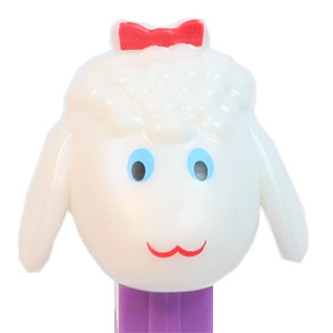 PEZ - Easter - Lamb - White Head with Mouth and Pupils - A