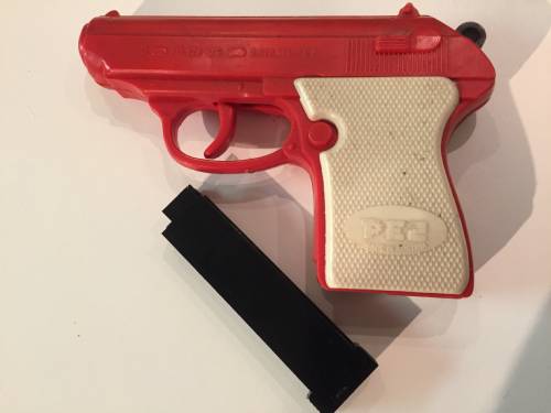 PEZ - Guns - Candy Shooter - Red with White Grip