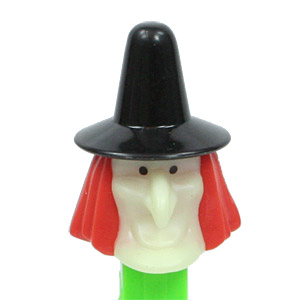 PEZ - Glow-in-the-Dark - Witch - Glowing Face, Black Hat - D