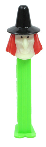 PEZ - Glow-in-the-Dark - Witch - Glowing Face, Black Hat - D