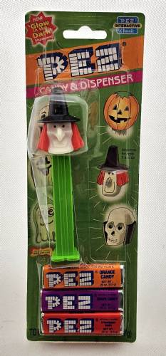 PEZ - Glow-in-the-Dark - Witch - Glowing Face, Black Hat - D