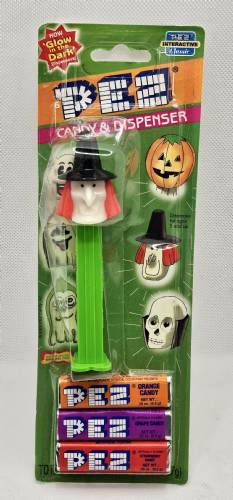 PEZ - Glow-in-the-Dark - Witch - Glowing Face, Black Hat - D