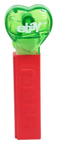 PEZ - Hearts - Ebay - ebay Heart - Green Crystal Heart