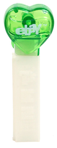 PEZ - Hearts - Ebay - ebay Heart - Green Crystal Heart