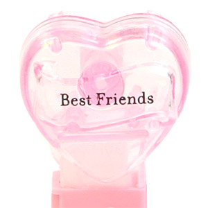 PEZ - Valentine - Best Friends - Nonitalic Black on Crystal Pink