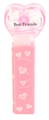 PEZ - Valentine - Best Friends - Nonitalic Black on Crystal Pink