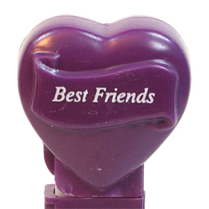 PEZ - Valentine - Best Friends - Italic White on Dark Purple
