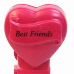PEZ - Best Friends  Italic Black on Maroon on White hearts on maroon