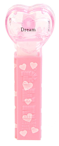 PEZ - Hearts - Valentine - Dream - Nonitalic Black on Crystal Pink