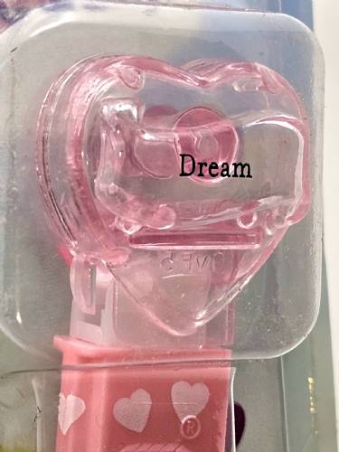 PEZ - Hearts - Valentine - Dream - Nonitalic Black on Crystal Pink