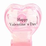 PEZ - Happy Valentine's Day  Nonitalic Black on Crystal Pink on White hearts on pink