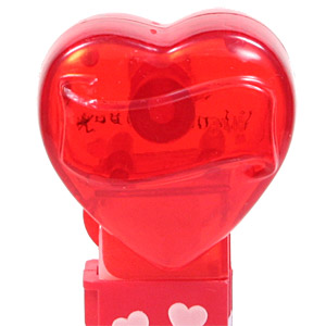 PEZ - Valentine - Happy Valentine's Day - Nonitalic Black on Crystal Red