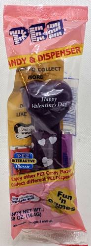PEZ - Valentine - Happy Valentine's Day - Italic White on Dark Purple