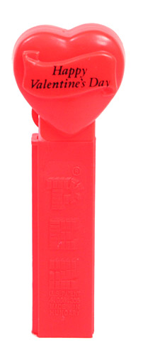 PEZ - Valentine - Happy Valentine's Day - Italic Black on Neon Red