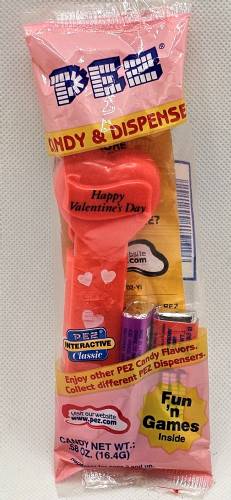 PEZ - Valentine - Happy Valentine's Day - Italic Black on Neon Red