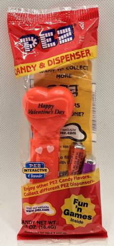 PEZ - Valentine - Happy Valentine's Day - Italic Black on Neon Red