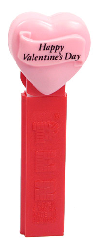 PEZ - Valentine - Happy Valentine's Day - Italic Black on Pink