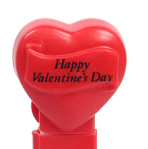 PEZ - Valentine - Happy Valentine's Day - Italic Black on Red