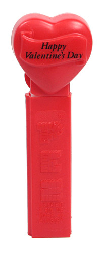 PEZ - Valentine - Happy Valentine's Day - Italic Black on Red