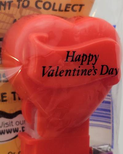 PEZ - Valentine - Happy Valentine's Day - Italic Black on Red